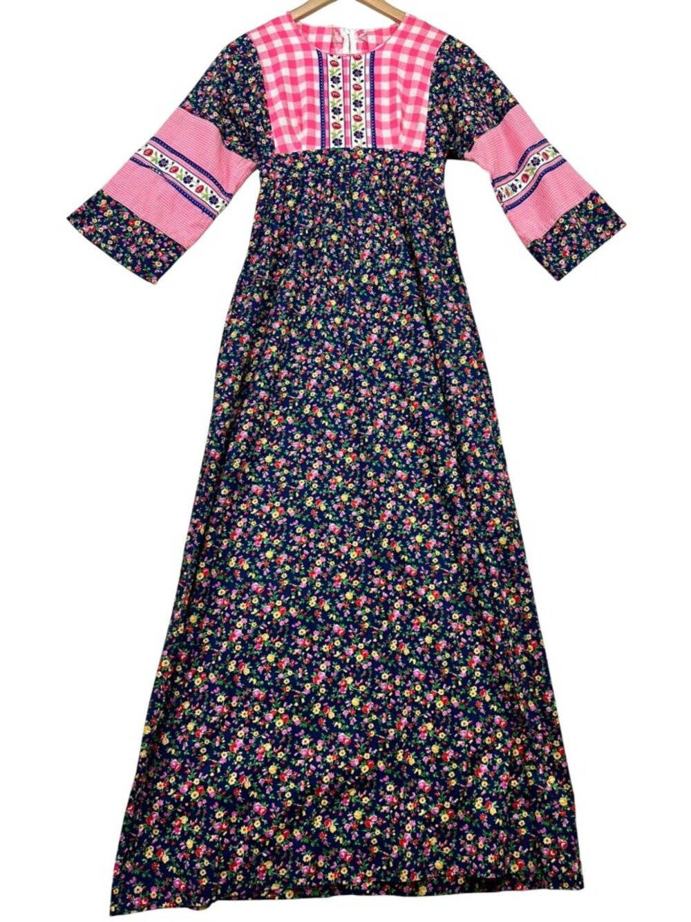 Denise Are Here! Women's Back Zip Maxi Dress Long Sleeve Size 7/8 Multi Floral